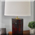 DL06. Woven leather lamp. 24”h 